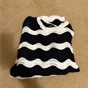Vici Black and White Wave Knit Sweatshirt
